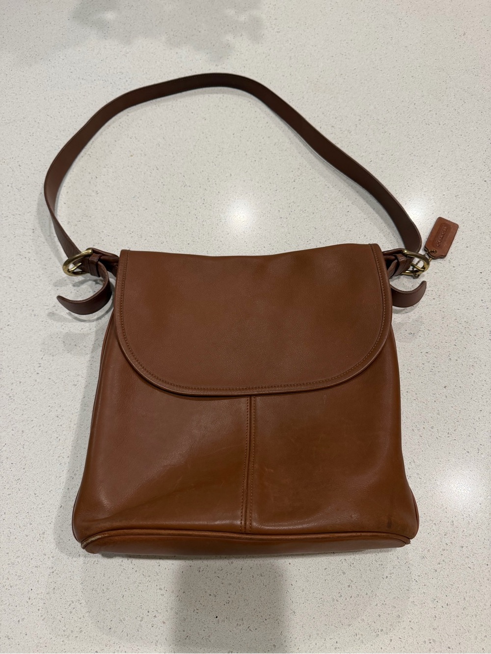 Coach Whitney Vintage 4115 Beautiful Leather English Tan Bag (L)